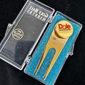 Travel-lite Dole Hawaii 24K Gold Plated Removable Golf Ball Marker Divot Tool